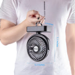 Rechargeable Battery Operated Camping Fan with LED Lantern