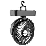 Rechargeable Battery Operated Camping Fan with LED Lantern