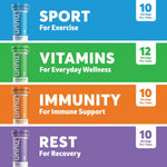 Nuun Complete Pack Sport, Vitamins, Immunity, and Rest Hydration Drink Tablets, Mixed, 42 Piece Set