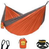 Portable Hammock - Orange & Gray