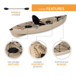 NON-INFLATABLE Tamarack Angler 100 Fishing Kayak With Paddle 8 ft