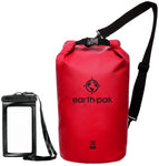 Waterproof Dry Compression Sack with Waterproof Phone Case- Red 10L