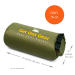 650 Fill Power Down | Water-Resistant | Packable Down Camping Blanket- Olive/Orange