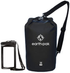 Waterproof Dry Compression Sack with Waterproof Phone Case- Black 10L