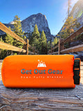 650 Fill Power Down | Water-Resistant | Packable Down Camping Blanket-Orange/Gray